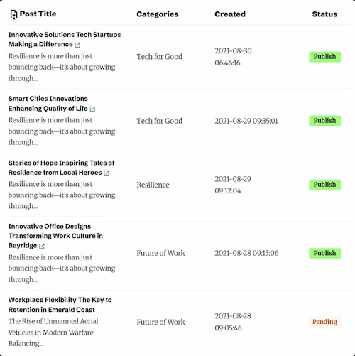 Settings Panel