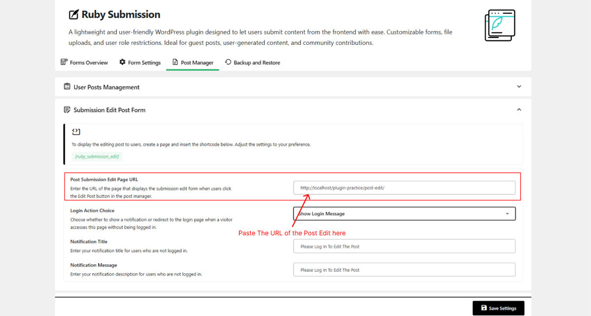 Paste URL In Field